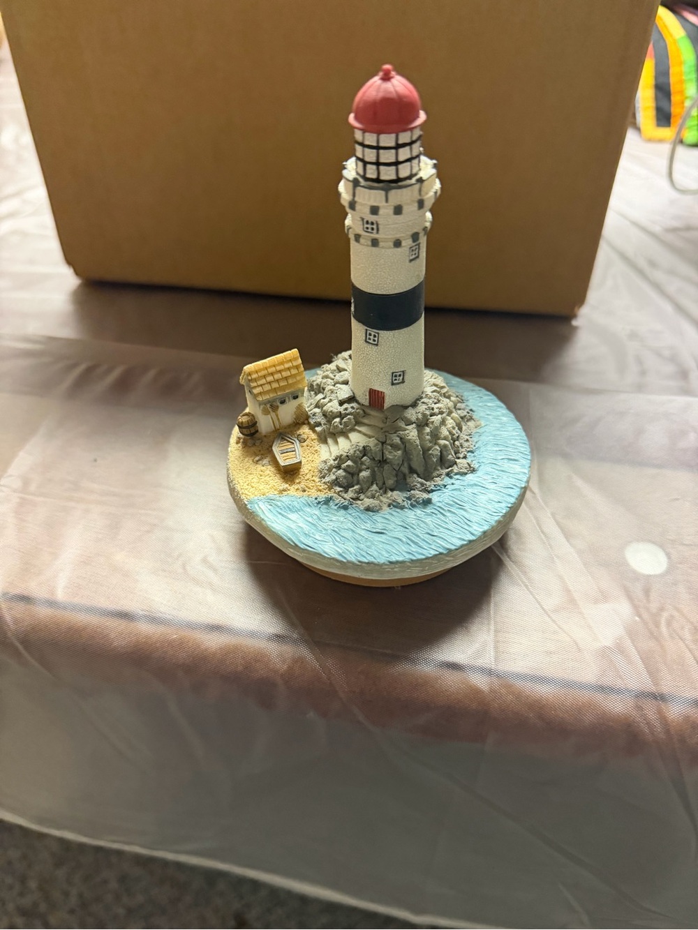 vintage nautical lighthouse candle jar topper,